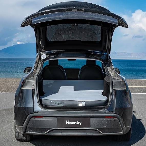 Havnby 4.5inch Foam Mattress for Tesla Model Y, Full Size Bed, Vacuum Compression, Roadtrip, Job Shifts, Nap, Camping, Guests & Home, Rechargeable Pump and Eyemask Provided