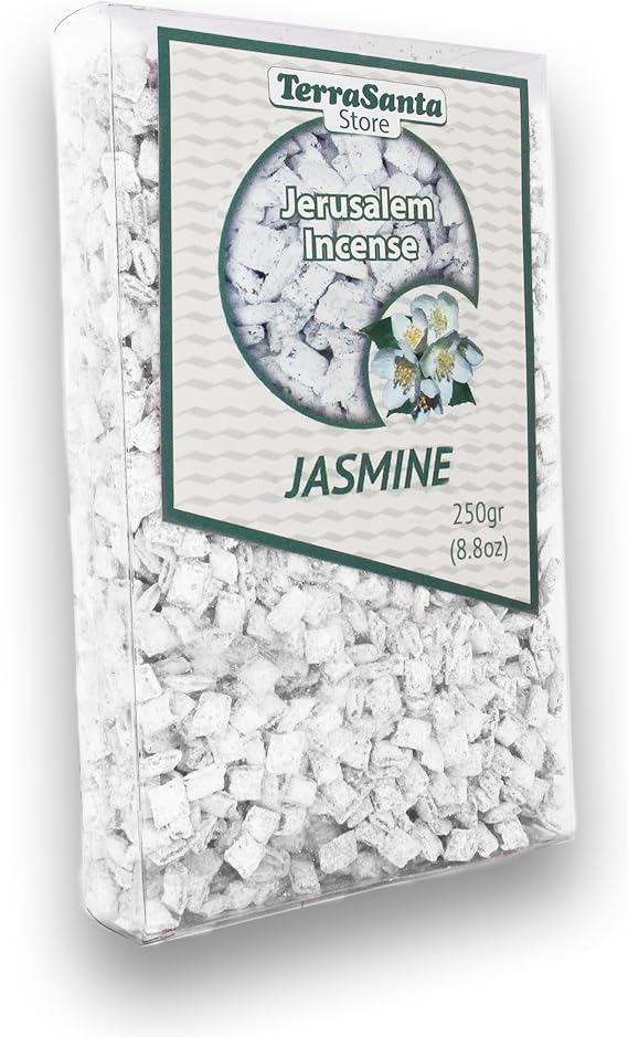 Greek Orthodox Church Incense Jasmine Scented Frankincense (Livani) from Holy Land Jerusalem Aromatic Mt. Athos-Style Blessed Incense 50g, 120g, 250g, 500g (250gr/8.8oz)