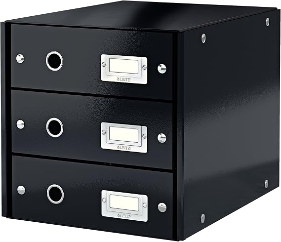 Leitz 60480095 Click & Store WOW Çekmeceli Evrak Rafı, 3 çekmeceli, Siyah