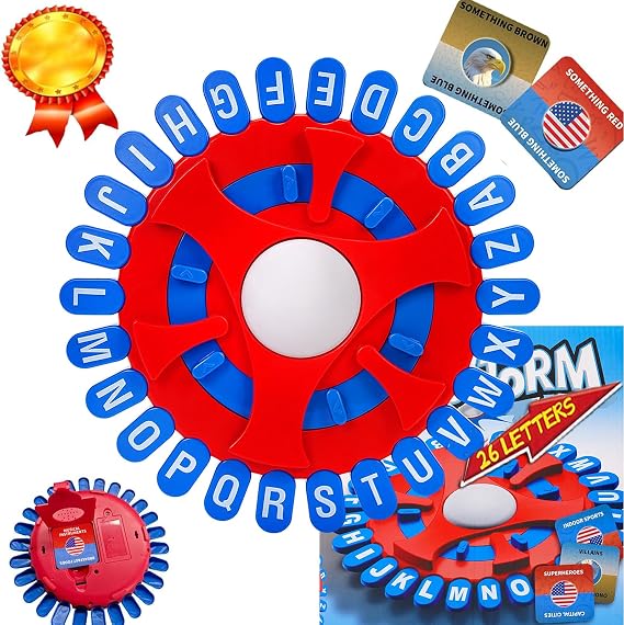 Full 26 Letters Word Games,144 Categories Think Game, Quick Thinking Letter Pressing Word Game, Fast-Paced Board Game, A Great Board Game for Family and Friends (A1)