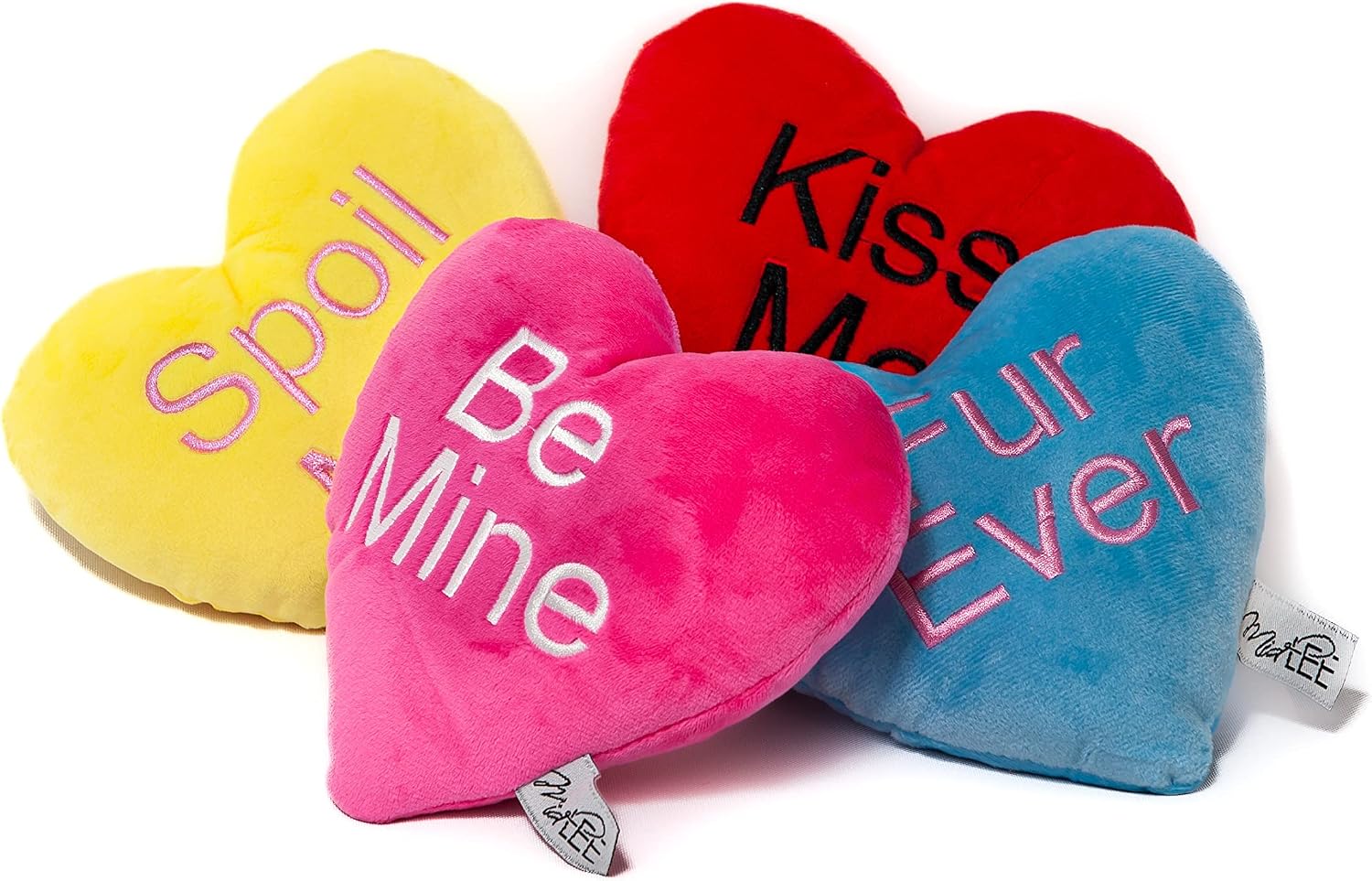 Midlee Candy Heart Valentines Dog Toy- Set of 4 Small