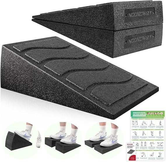 Squat Wedge Block, 960 LBS Weight Capacity, Slant Board for Calf Stretching | Training Poster & 5 Adjustable Angles, Non-Slip Yoga Foam Wedge for Exercise, Squat, Ankle Mobility, Knees & Physical Therapy