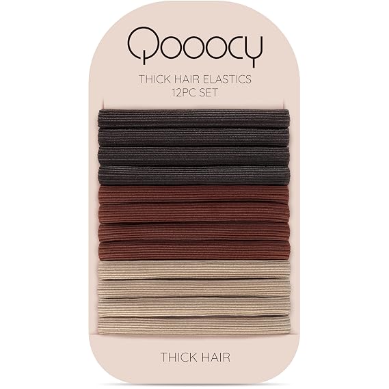 Flat Hair Ties for Thick Hair - Strong Hold Ponytail Holders No Slip