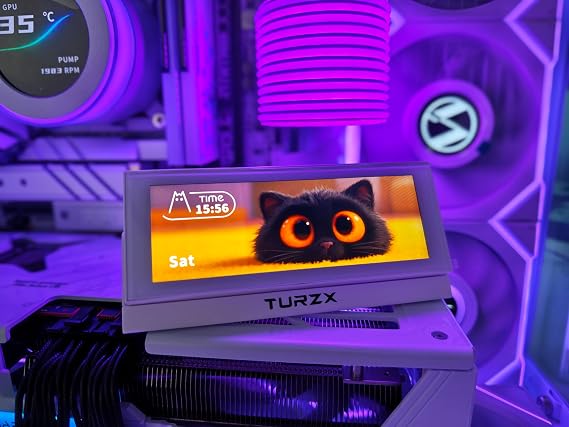 Turing Smart Display 4.6 İnç İkincil Ekran BEYAZ– 960x320 Çözünürlük, USB 9 Pin Bağlantı, Windows 10/11 Uyumlu Mini Bilgisayar Durum Ekranı