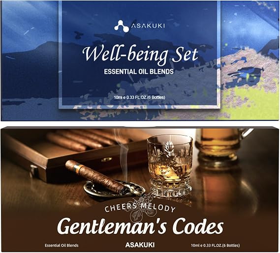 ASAKUKI Essential Oil Blends, Essential Oils for Diffusers for Home, Well-Being & Gentleman's Code Kit for Candle Making