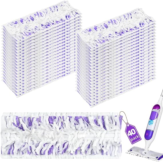 40 Count Disposable Power MopTM Refills Compatible with Swiffer Power MopTM, PowermopTM Pads for Multi-Surface Refills Pads for Floor Cleaning, Unscented