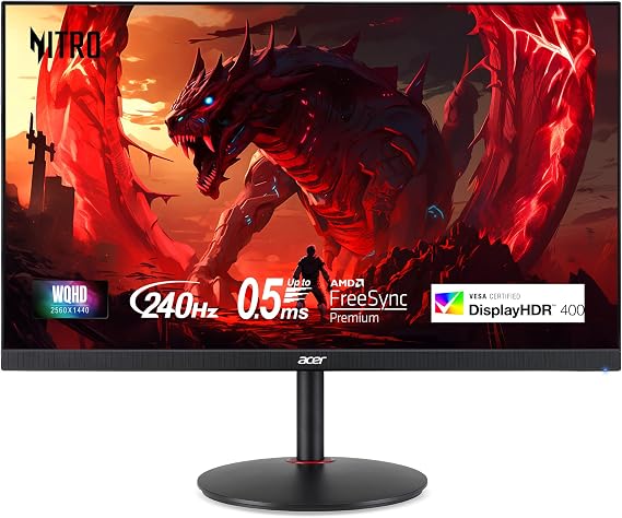 MONITOR Acer Nitro 27in QHD 2560x1440 IPS 240Hz Gaming XV272U W2bmiiprx