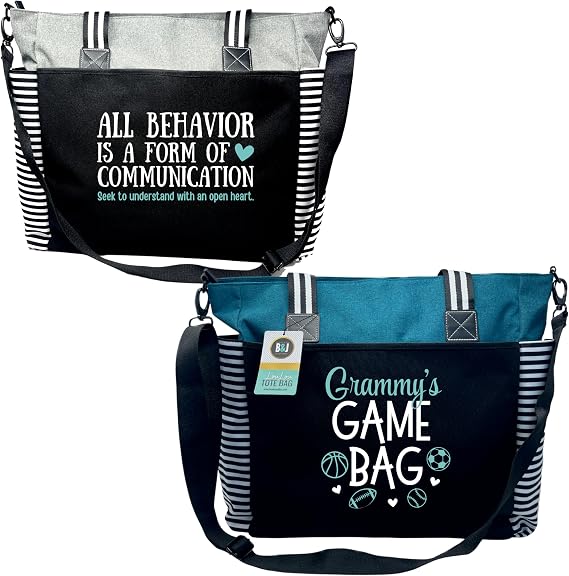 Brooke & Jess Designs Custom Designed Personalized Durable LouLou Laptop Work Travel Tote Bag w/Zipper & Interior Pockets
