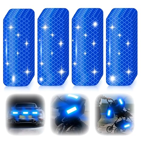 Blue Super Reflective Stickers, 30 Pcs Waterproof Safety Tape,3.15" x 1.18"