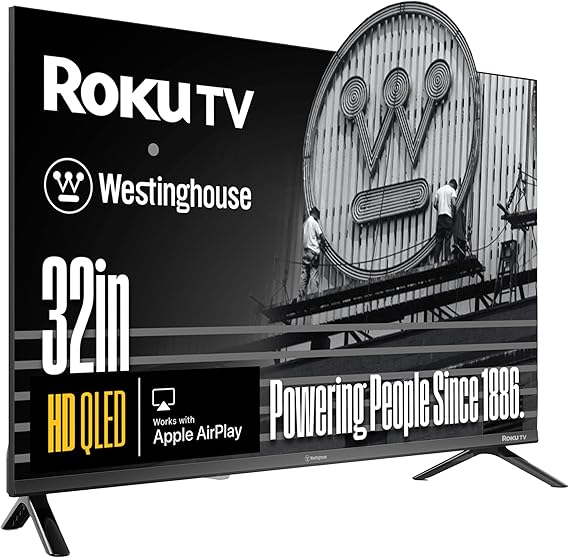 Westinghouse Roku TV - 32 Inch Smart TV, HD QLED Television w/Dolby Digital+, Wi-Fi & Mobile App Connectivity, Flat Screen, Bluetooth, Compatible w/Apple AirPlay, Alexa, Google Assistant