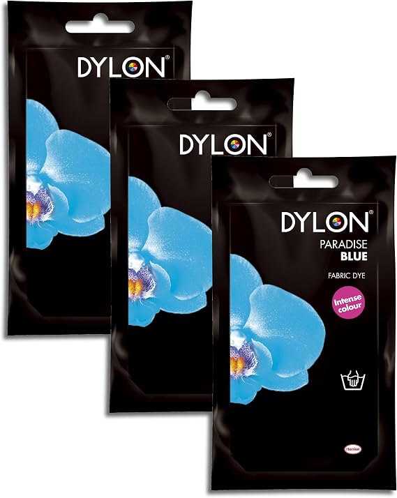 Dylon Paradise Blue Hand Fabric Dye 3 Pack