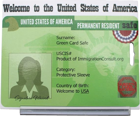 Green Card Guard .The protective sleeve for the U.S. permanent resident card.