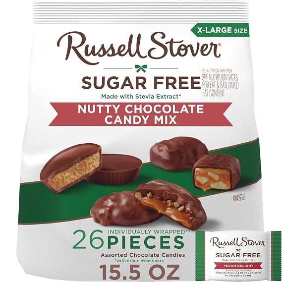 Russell Stover Sugar Free Nutty Chocolate Candy Mix, 15.5 oz. Bag