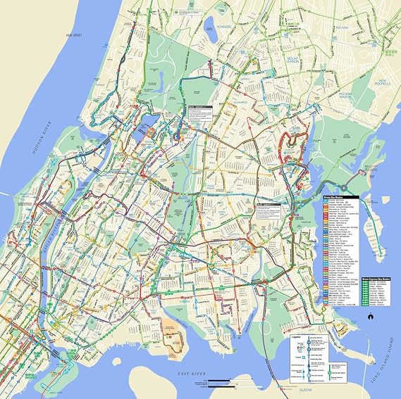 Wall Art Impact 24"x24" Poster Thematic Map - Bronx Bus Map [Laminated]