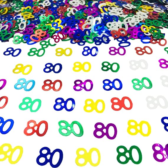 Confetti 80 Confetti 80th Table Decoration for Anniversary Birthday Retirement Event Supplies.80 Color