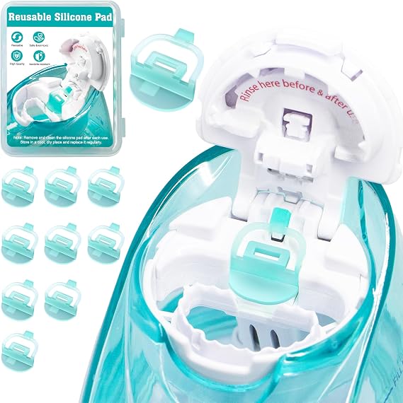 11PCS Reusable Silicone Pads Refills Accessories for Substitute Salt Saline Pods Compatible with Nasal Irrigation System Nasal Care for Easy Operation