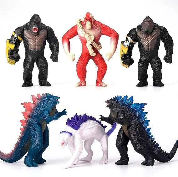 JAYKENIXO 6 Pack Monster Action Figures Set 5 Inch Dragon Toys with Movable Joints, Detailed Creature Figures for Kids Playset, Party Favors & Gifts
