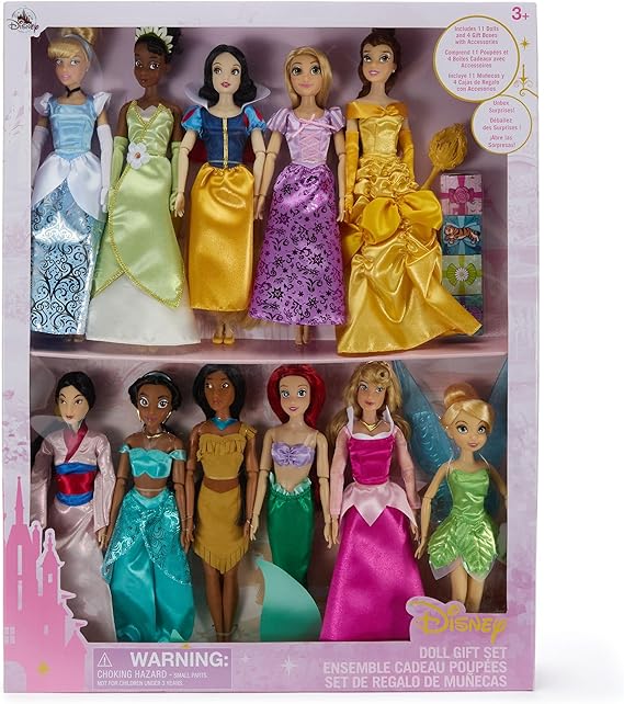 Disney Store Official Classic Doll Collection Gift Set - Disney Princess Toys Set with Dolls & Accessories -  in Display Box - Includes 11 Fashion Dolls & Accessories