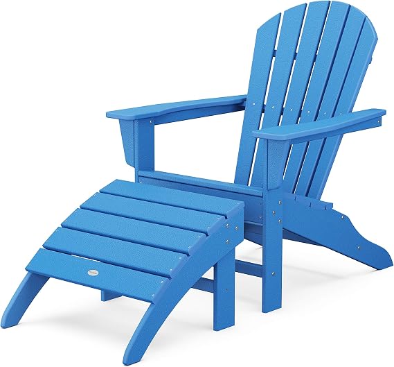 POLYWOOD South Beach 2-Piece Adirondack Chair Set with Ottoman