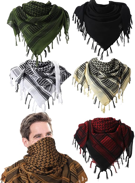 Handepo 6 Pcs Military Shemagh, Tactical Desert Scarf, Arab Head Wrap