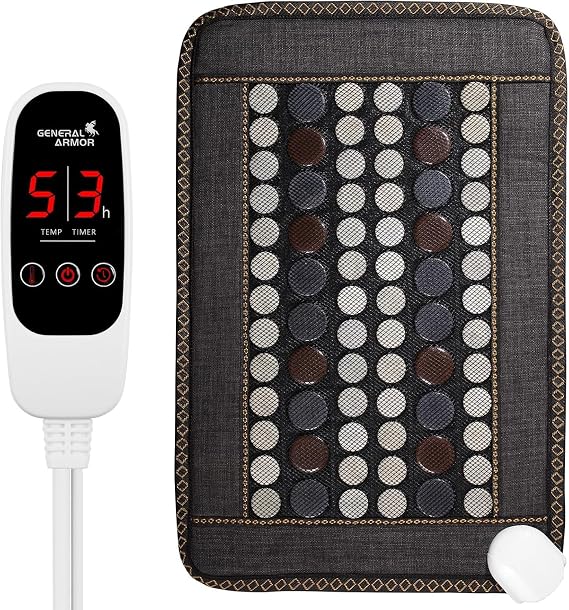 Infrared Heating Pad for Back, Large 52 Jade and 20 Tourmaline Heating Pad for Neck Shoulders Back and Abdomen with Auto Shut Off, Size: 23.6" x 15.7''