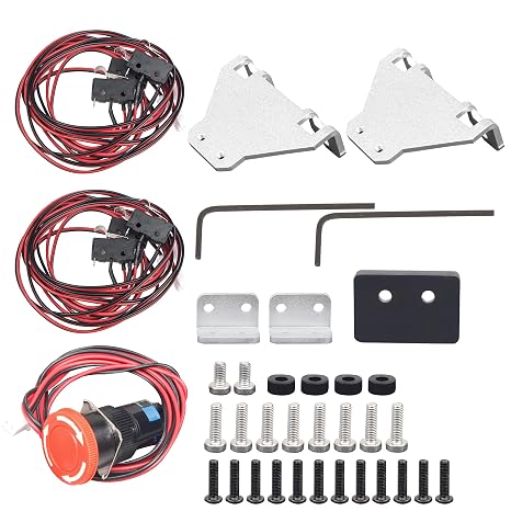 CNCTOPBAOS Limit Switch & Emergency Stop Button Kit for 3018-RRO CNC Router | 6 Pre-Wired NO/NC Limit Switches, 31.5 inch 2-Pin Cable, Plug-And-Play, Twist Reset E-Stop For CNC Engraving Milling Machine