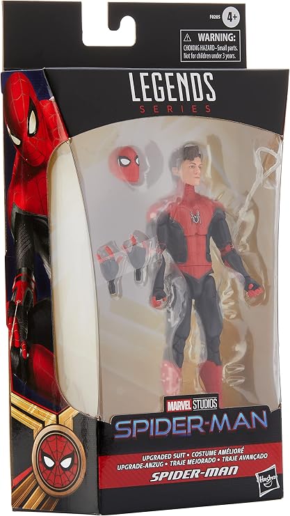 Spider-Man Marvel Legends Series 6-inch Scale Upgraded Suit Spider-Man Action Figure Toy Premium Design and Articulation, 1 Figure, and 4 Accessories Exclusive