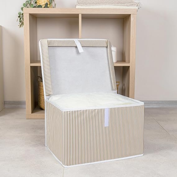 Pazar Kapısı Çok Amaçlı Düzenleyici Kapaklı Sandık Tipi Kutu Hurç Organizer (40 x 30 x 26, Kahverengi)