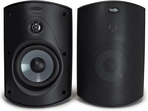 Polk Audio Atrium 6 All-Weather Outdoor Speakers, 100W Wired (Pair, Black)
