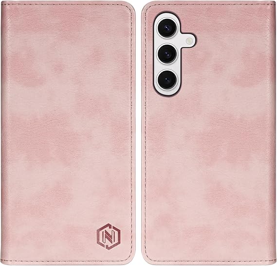 Compatible with Samsung Galaxy S24 Wallet Case with RFID Blocking Card Slots Magnetic Closure Protective Flip PU Leather Stand Phone Cover for Galaxy S24 Case Wallet(6.2 inch-Pink)