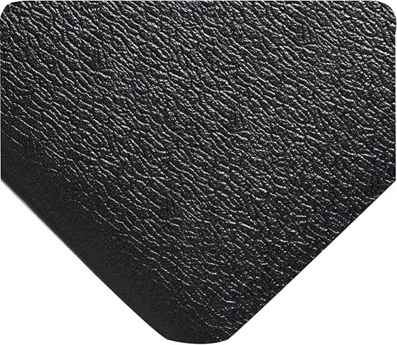 Wearwell Soft Step Light Duty Anti-Fatigue Mat - Black. 3' W x 5' L x 3/8" Thickness. PVC Vinyl Sponge. Safety Rounded Edges. For Dry Areas in Light Industrial Applications (427.38x3x5BK)