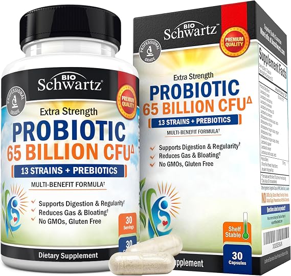 Probiotic 65 Billion CFUs with Prebiotics for Women & Men, 30ct