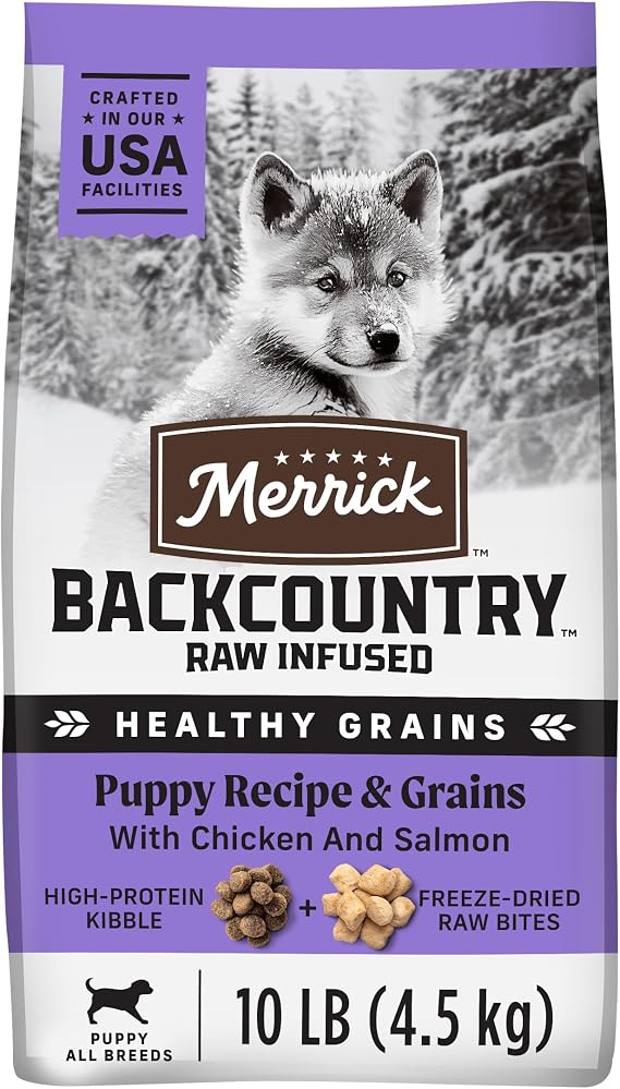Merrick Backcountry Healthy Grains Premium Dry Puppy Food, Kibble with Freeze Dried Raw Pieces, Chicken - 10.0 lb. Bag