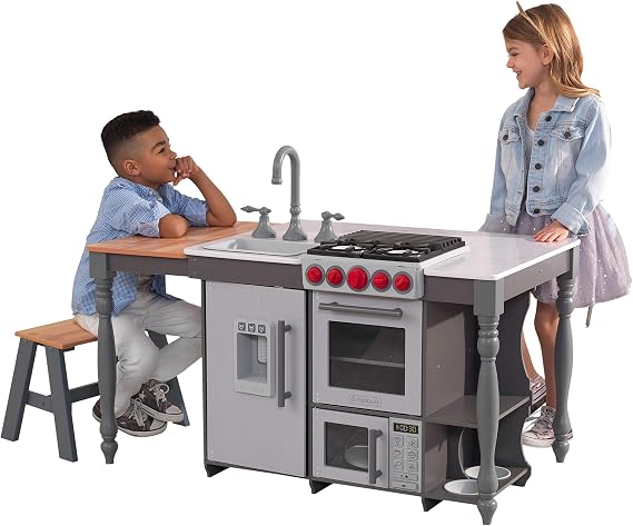 KidKraft Chefs Cook N Create Island Play Kitchen with EZ Kraft Assembly