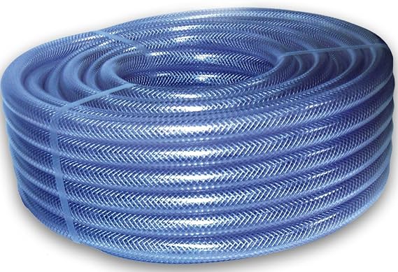 8mm (5/16") Clear Braided PVC Hose Pipe - 10m Length - Heavy Duty, Water, Airline, Compressor, Food Grade
