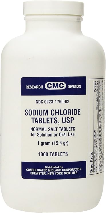 Sodium Chloride USP Normal Salt 1000 Tablets 1 GRAM
