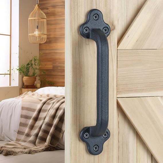 Rustic Barn Door Handles for Sliding Door, 9" Solid Pull Handle