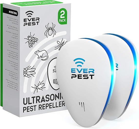 Ultrasonic Pest Control Repeller - Repel Rodents, Ants, Cockroaches Get Rid, Bed Bugs, Mosquitos, Flies, Spiders, Squirrel Bats - Eco-Friendly
