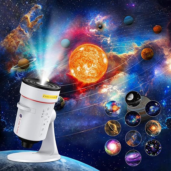 Astarama Galaxy Star Projecto,4K HD Planetarium Projector with 10 Film Discs,8 Color Night Light,Timer. Space Ceiling Nebula Skylight Home Theater Living Room Decor for Kid Adult Gift [Energy Class E]