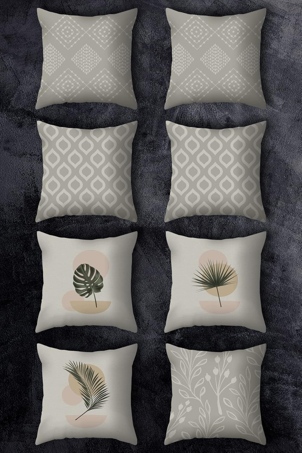 EMNASA Double Side Printed 43x43 Throw Pillow Case 8-Piece Set Combination