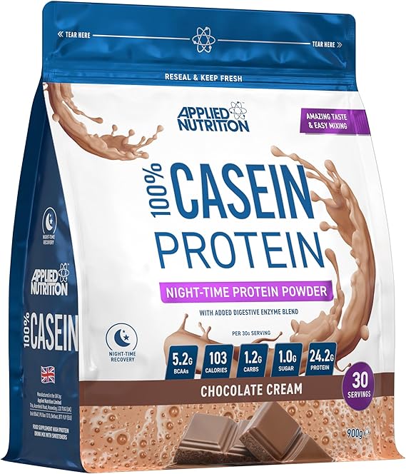 Applied Nutrition Casein Protein Powder - Micellar Casein Supplement, Slow Release Protein (900g - 30 Servings) (Chocolate Cream)