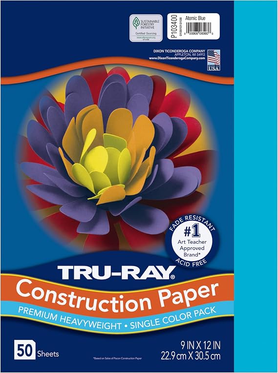 Tru-Ray Construction Paper 9x12" Atomic Blue