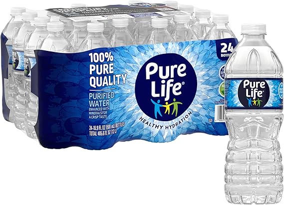 Nestle - Pure Life Purified Bottled Water, 16.9 Oz., 16.9 Fl Oz (Case of 24)