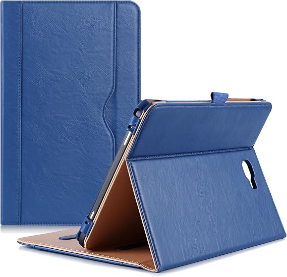 ProCase Leather Case for Galaxy Tab A 10.1 2016(NO S Pen Version) -Navy | Stand Folio Cover for Galaxy Tab A 10.1" Tablet(SM-T580 T585 T587) with Multiple Viewing Angles Card Pocket