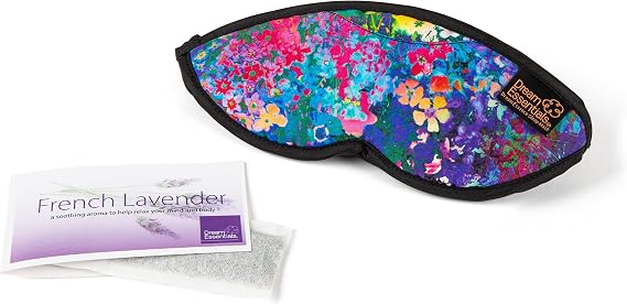 Dream Essentials Dream Essence Aromatherapy Sleep Mask, Handmade in the USA,  with Removable Organic French Lavender Sachet (Springtime)