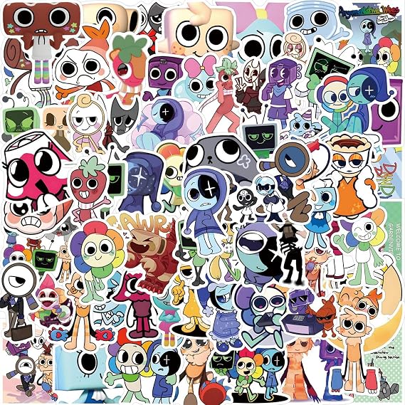 100 PCS Dandy's World Stickers Waterproof Vinyl Decals for Teens Adults Fun Game Stickers for Scrapbook Laptop Notebook Skateboard
