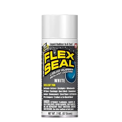 Flex Seal Mini, White, Stop Leaks Instantly, Waterproof Rubber Spray On Sealant Coating, Travel Size, Perfect for Gutters, Wood, RV, Campers, Roof Repair, Skylights, Windows, and More
