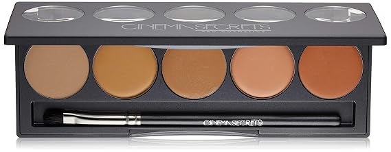 Cinema Secrets Ultimate Corrector 5-in-1 Palette No.1- Cream Concealer for Dark Circles, Blemishes & Scars - Color Correct, Contour & Highlight with Buildable Full Coverage