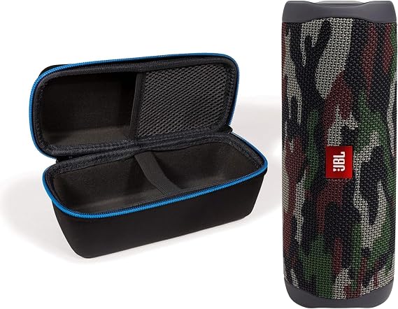JBL Flip 5 (Camouflage) + Bundle with divvi! Protective Hardshell Case