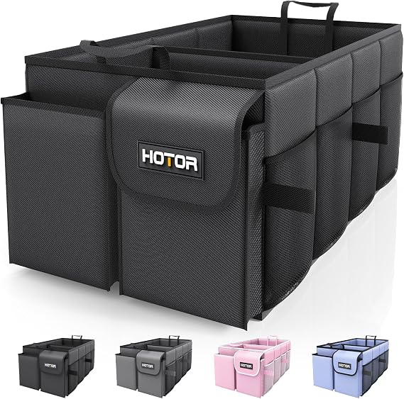HOTOR Trunk Organizer - Foldable Car Organizer for SUVs & Sedans Storage
